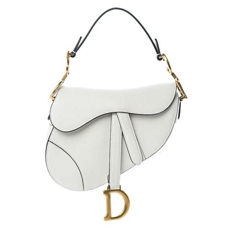 christian dior white handbag|white christian dior saddle bag.